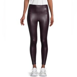 🌷 Dark Cherry Faux Leather Cropped Leggings